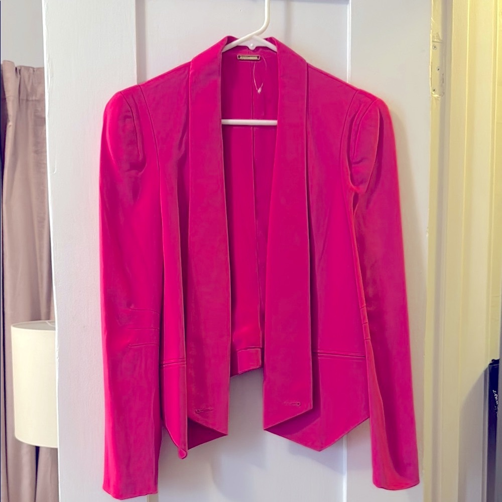 Rebecca Minkoff Pink Cropped Blazer with Tailored Silhouette